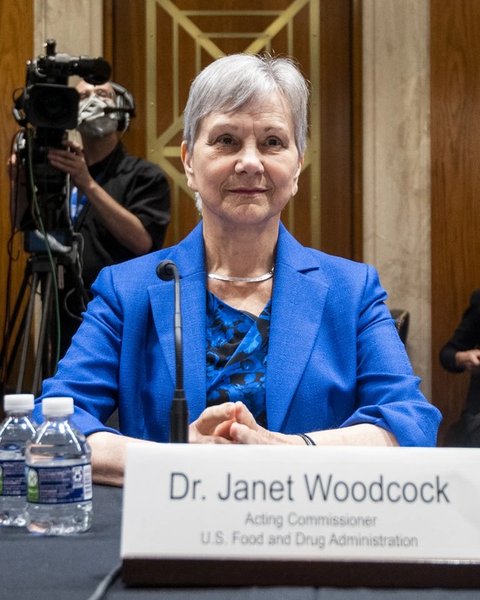 Janet Woodcock at a congressional hearing as Acting FDA Commissioner